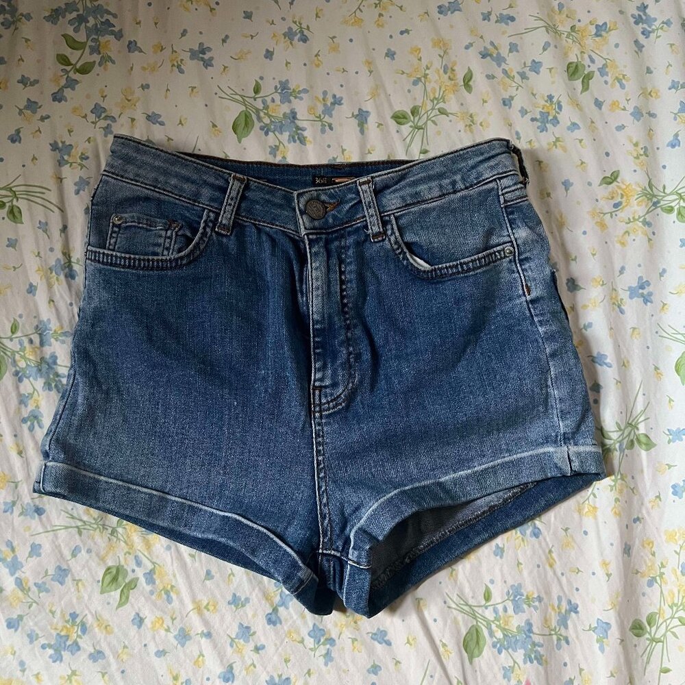 Pull & Bear High-Waisted Blue Shorts